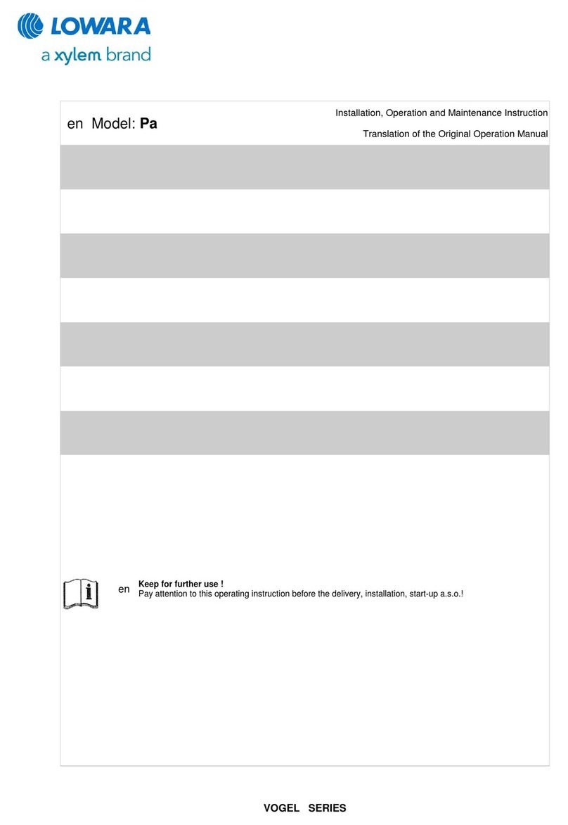 Xylem LOWARA VOGEL Series Manual