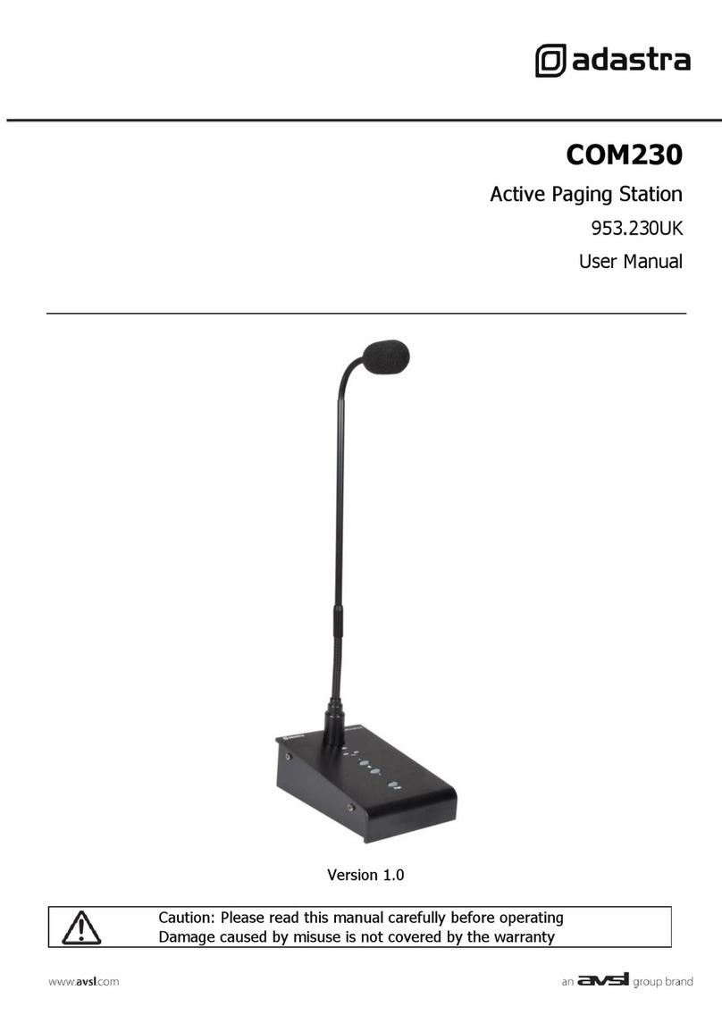 Avsl Adastra COM230 user manual Avsl Adastra COM230 user manual