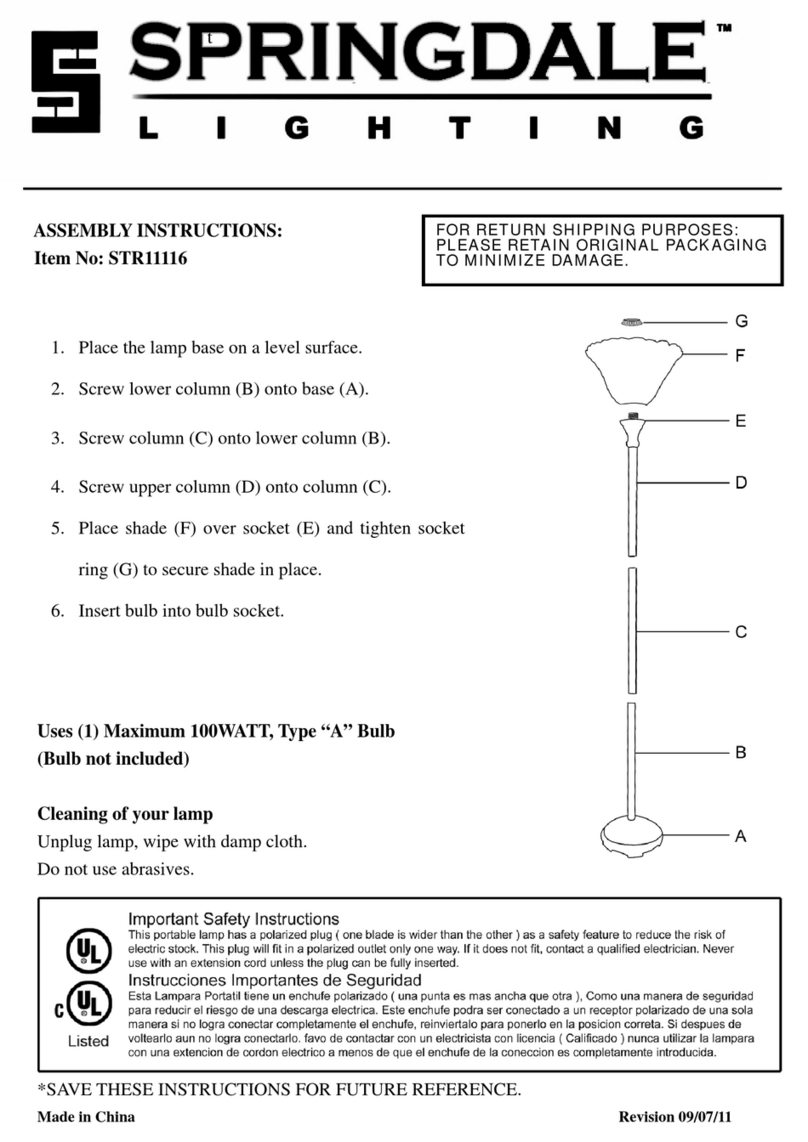 Springdale Lighting STR11116 User manual Springdale Lighting STR11116 User manual