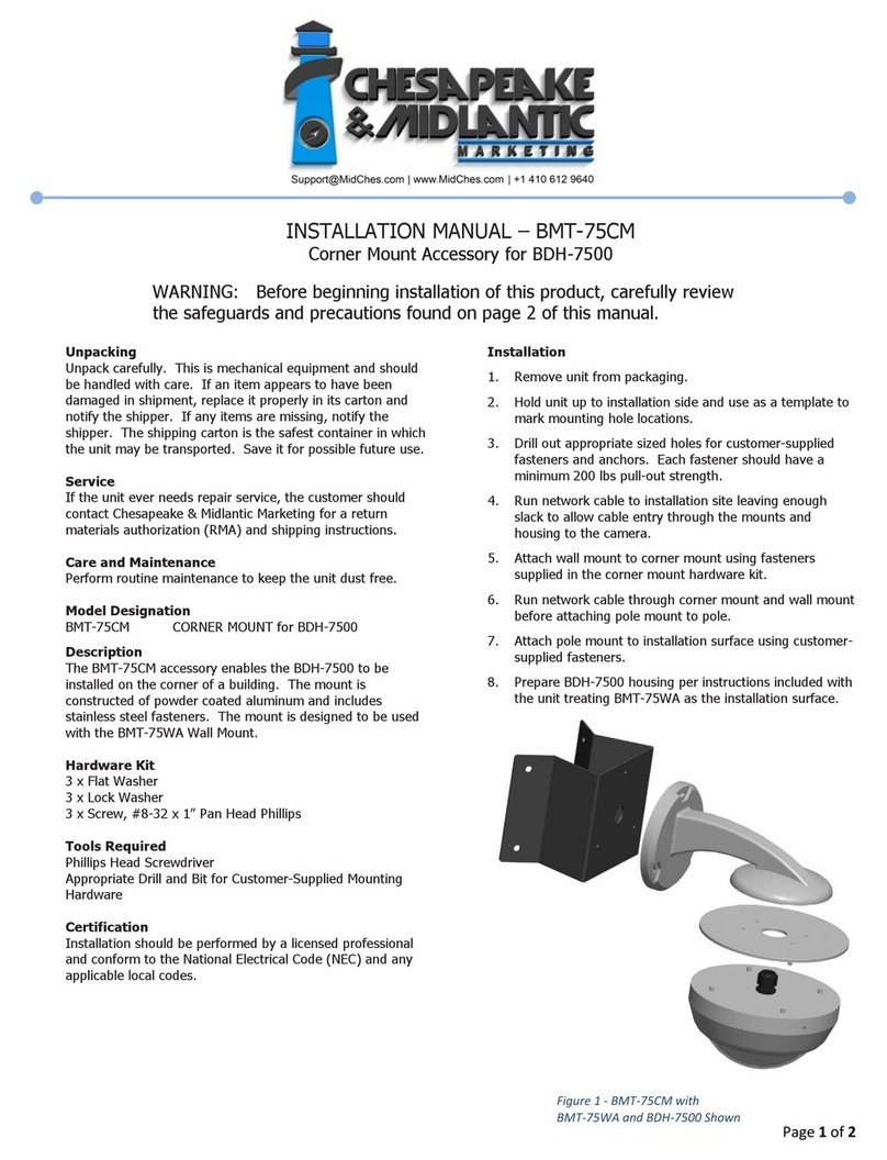 Chesapeake & Midlantic BMT-75CM installation manual