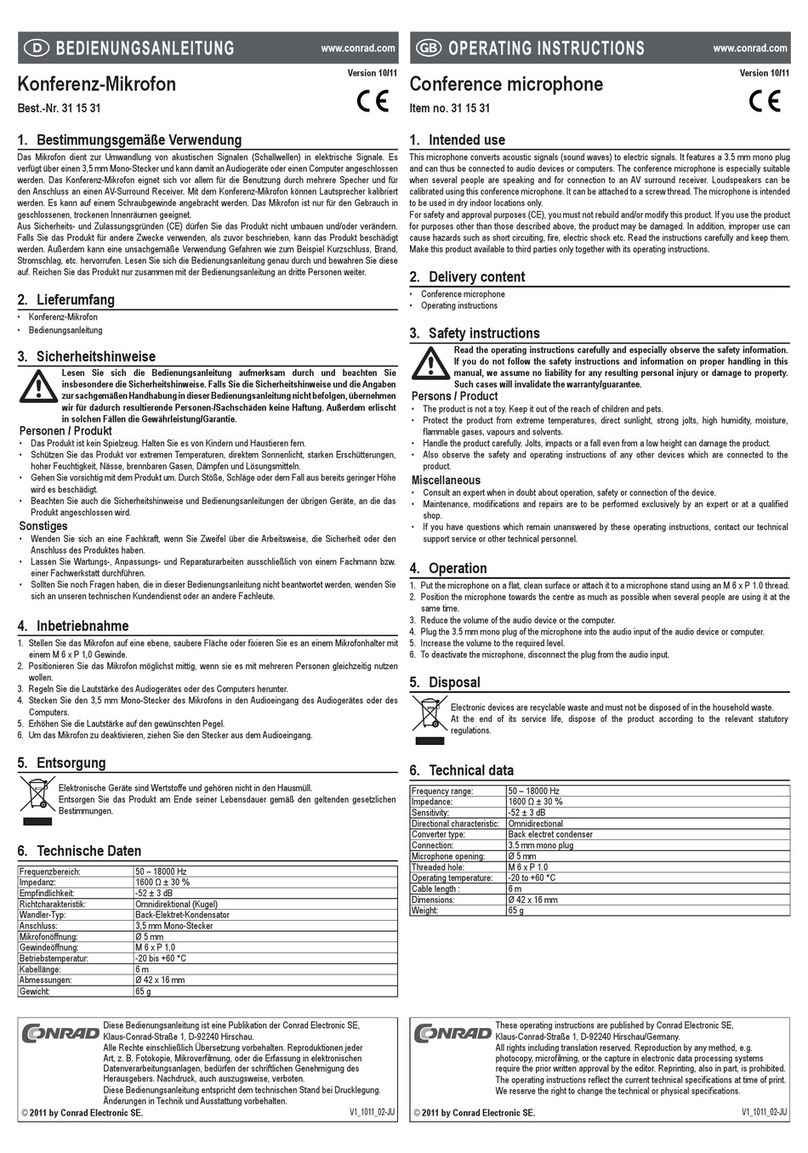 Conrad 311531 operating instructions