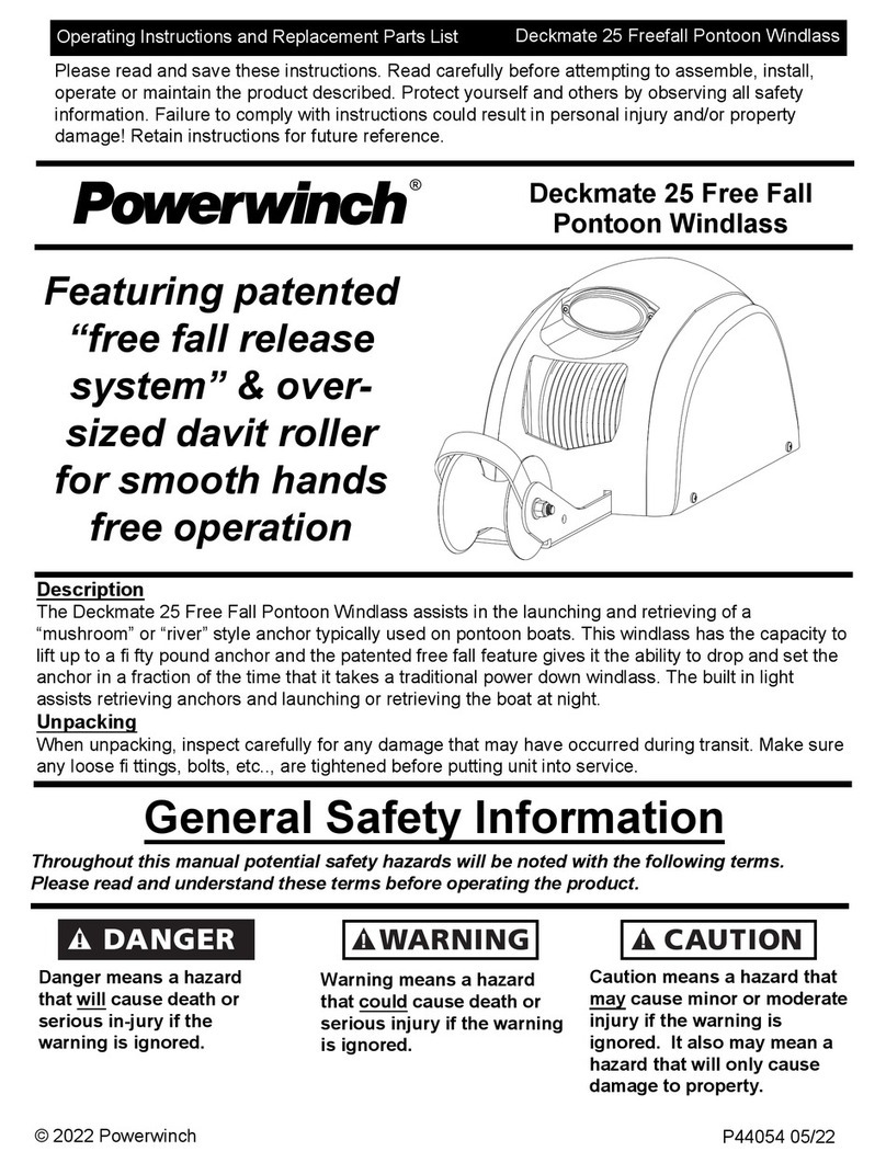 POWERWINCH Deckmate 25 Free Fall Pontoon Windlass Manual