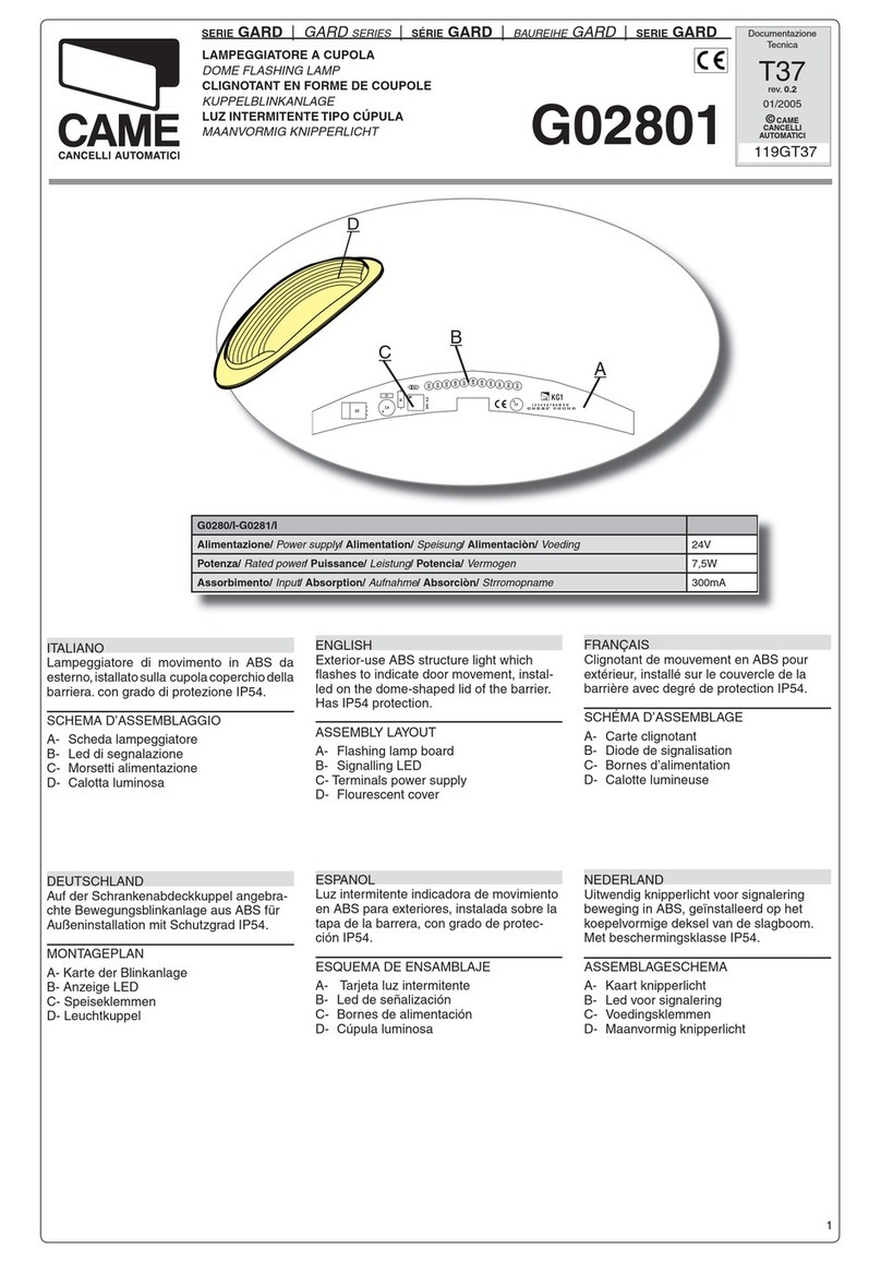 CAME G02801 User manual