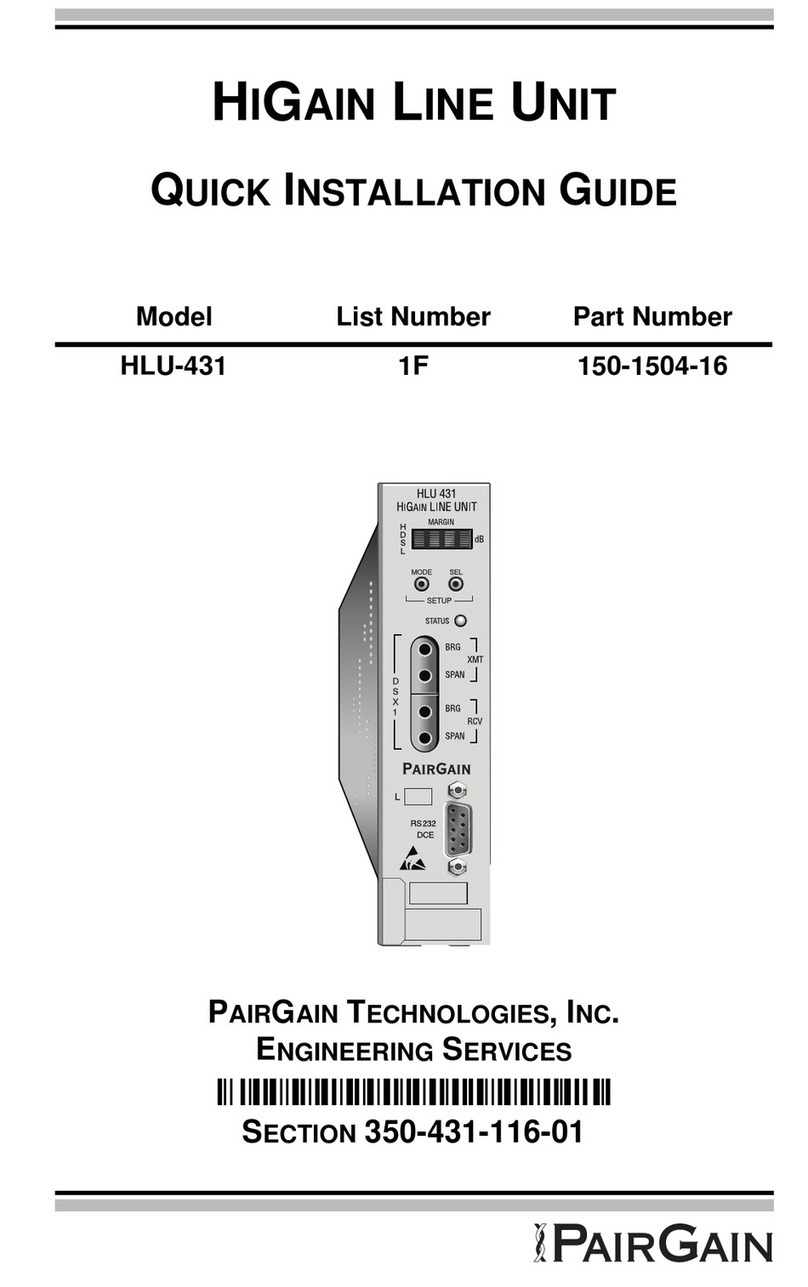 PairGain HLU-431 User manual