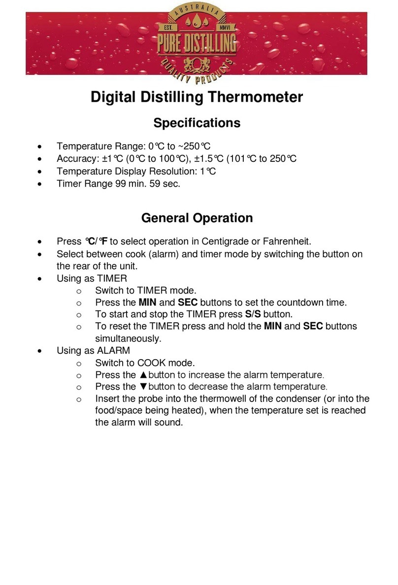 Pure Distilling Digital Distilling Thermometer manual