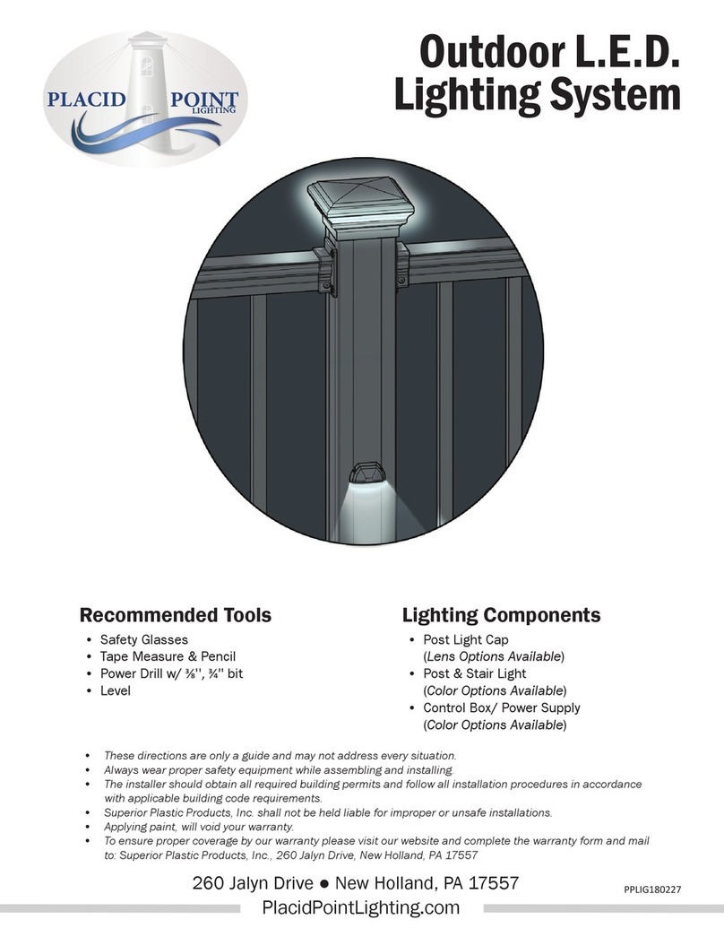 Placid Point Lighting PYRAMID POST CAP LIGHT quick start guide
