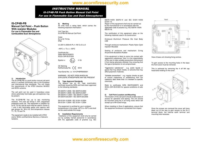 Cranford Controls IS-CP4B-PB instruction manual Cranford Controls IS-CP4B-PB instruction manual