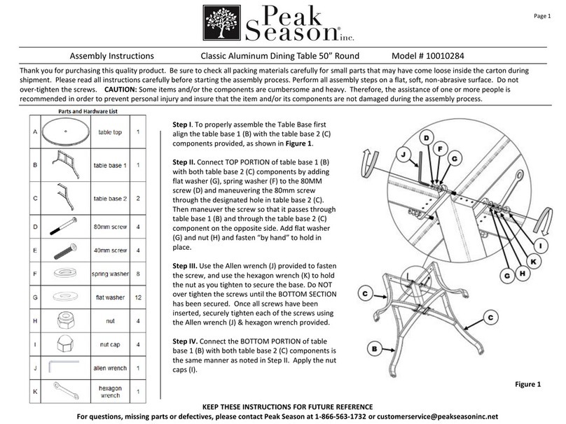 Peak Season 10010284 Assembly instructions Peak Season 10010284 Assembly instructions