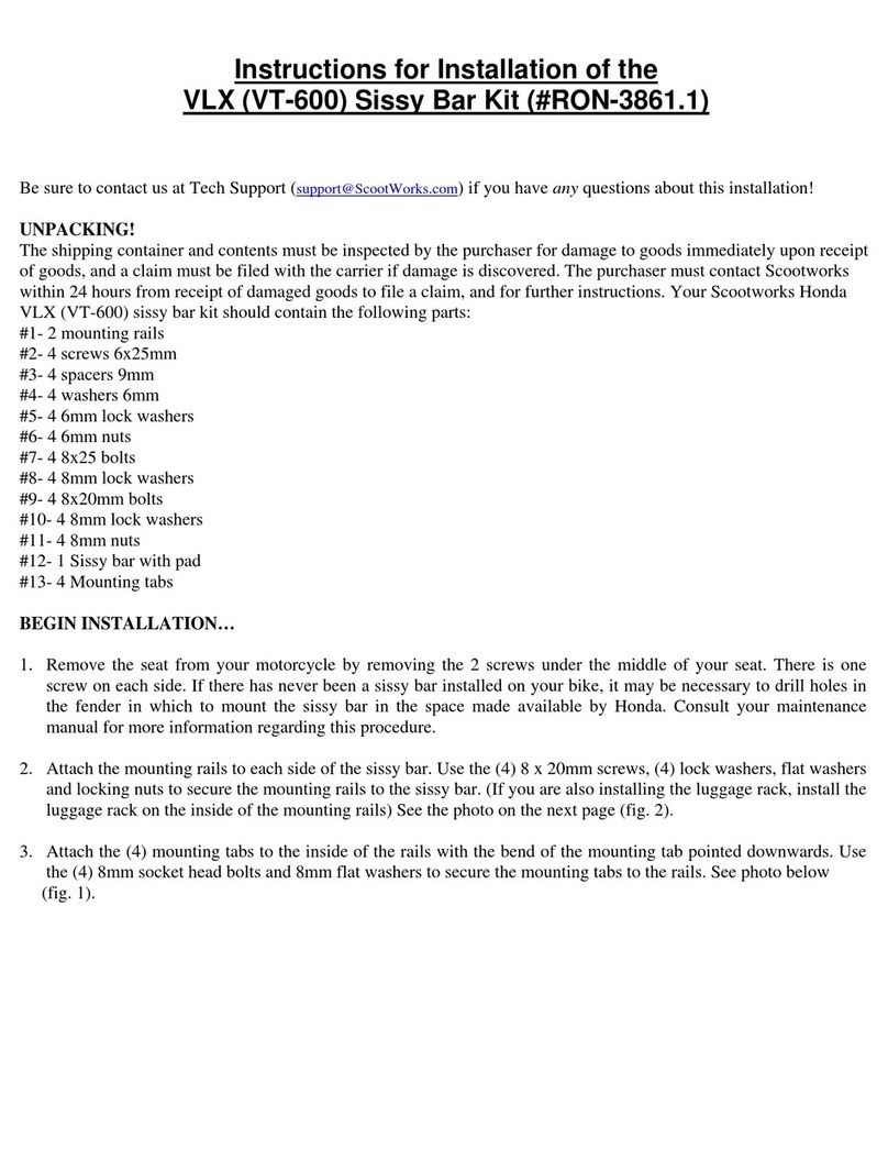 Scootworks RON-3861.1 Instructions for installation