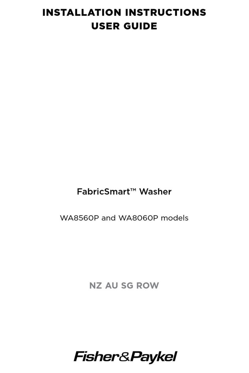 Fisher & Paykel WA8560P Installation instructions & user guide Fisher & Paykel WA8560P Installation instructions & user guide