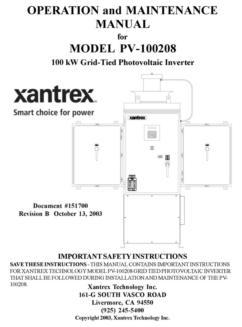 Xantrex PV-100208 User manual