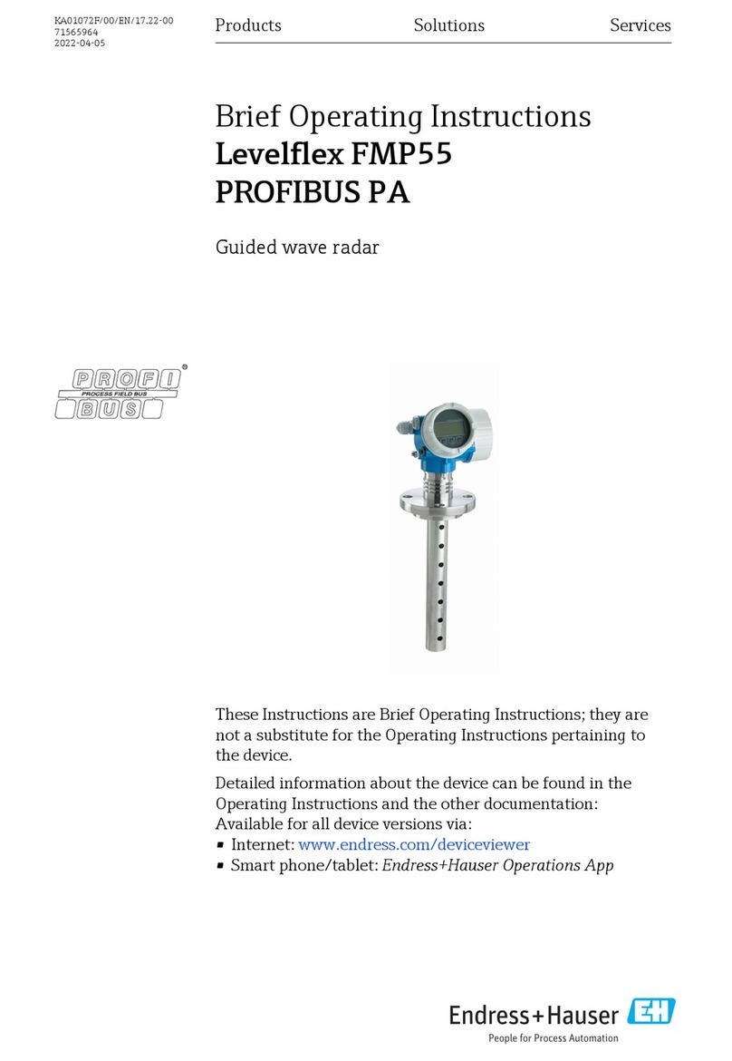 Endress+Hauser Levelflex FMP55 PROFIBUS PA Brief operating instructions Endress+Hauser Levelflex FMP55 PROFIBUS PA Brief operating instructions
