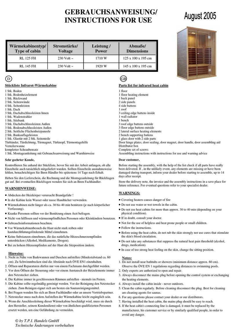 T.P.I. Handels RL 125 FH Instructions for use T.P.I. Handels RL 125 FH Instructions for use