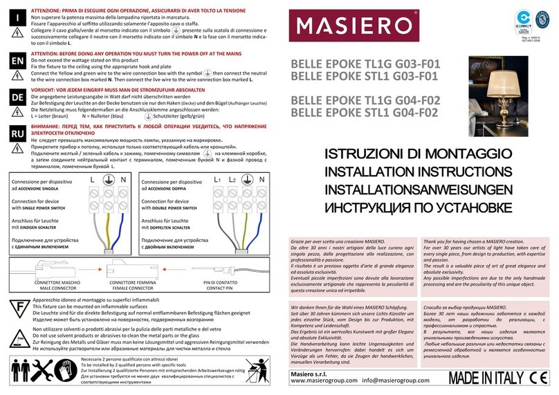 Masiero BELLE EPOKE TL1G G03-F01 installation instructions