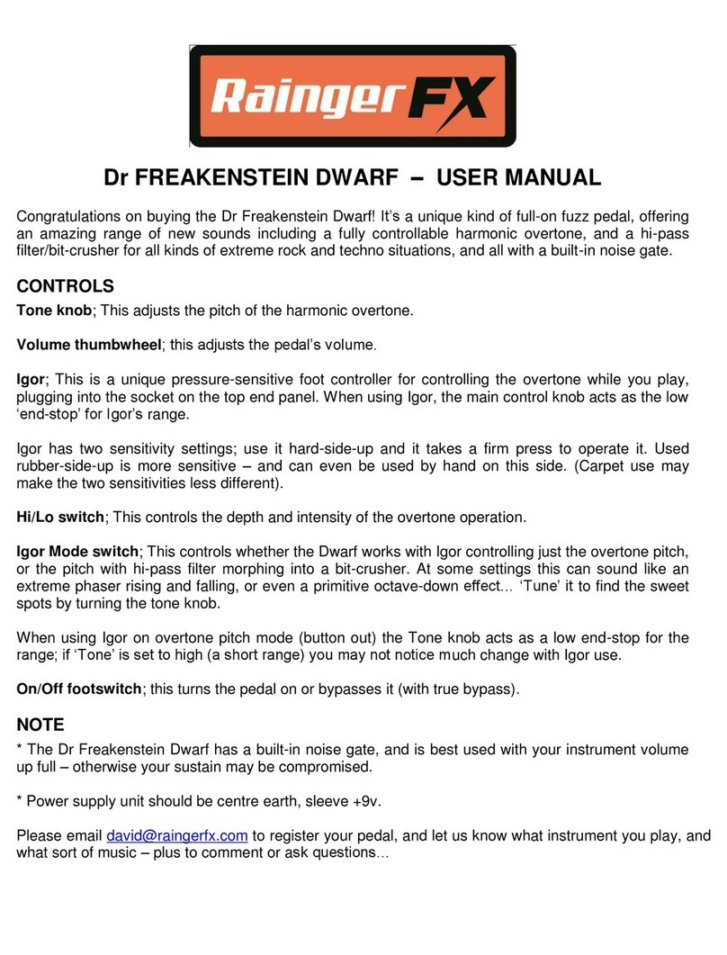 Rainger FX Dr FREAKENSTEIN DWARF user manual