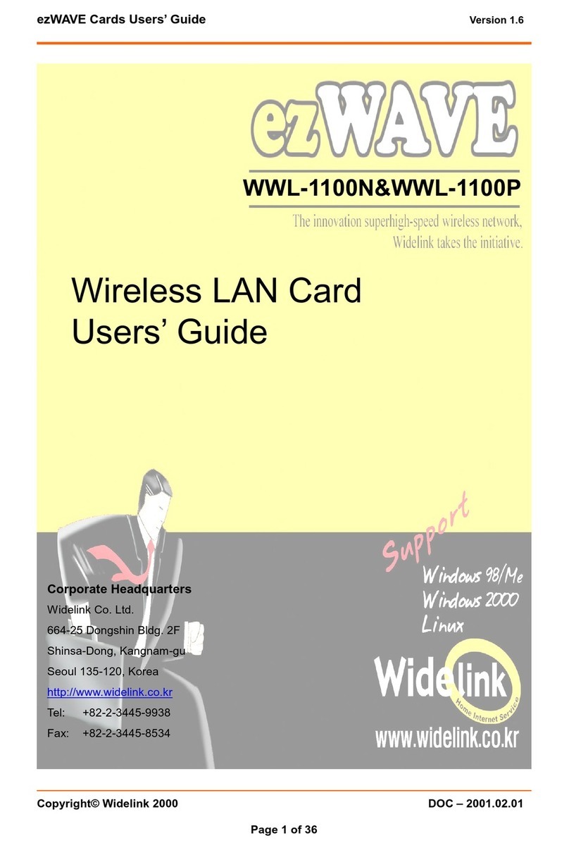 Widelink ezWAVE WWL-1100N user guide Widelink ezWAVE WWL-1100N user guide