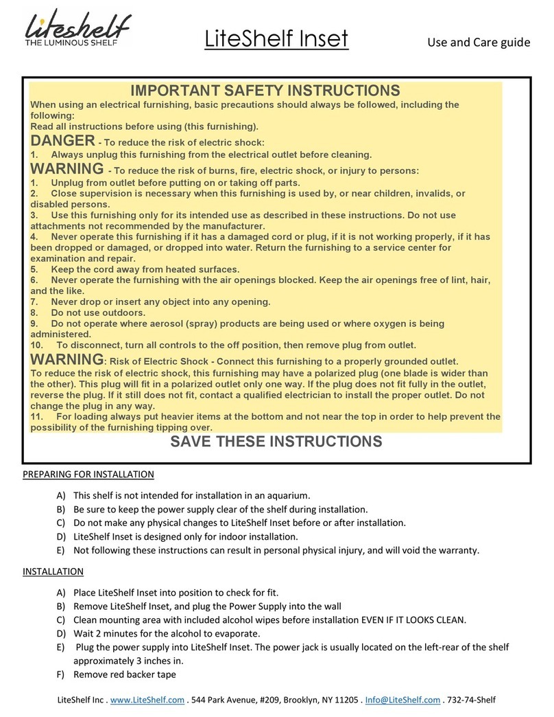 LiteShelf Inset User manual