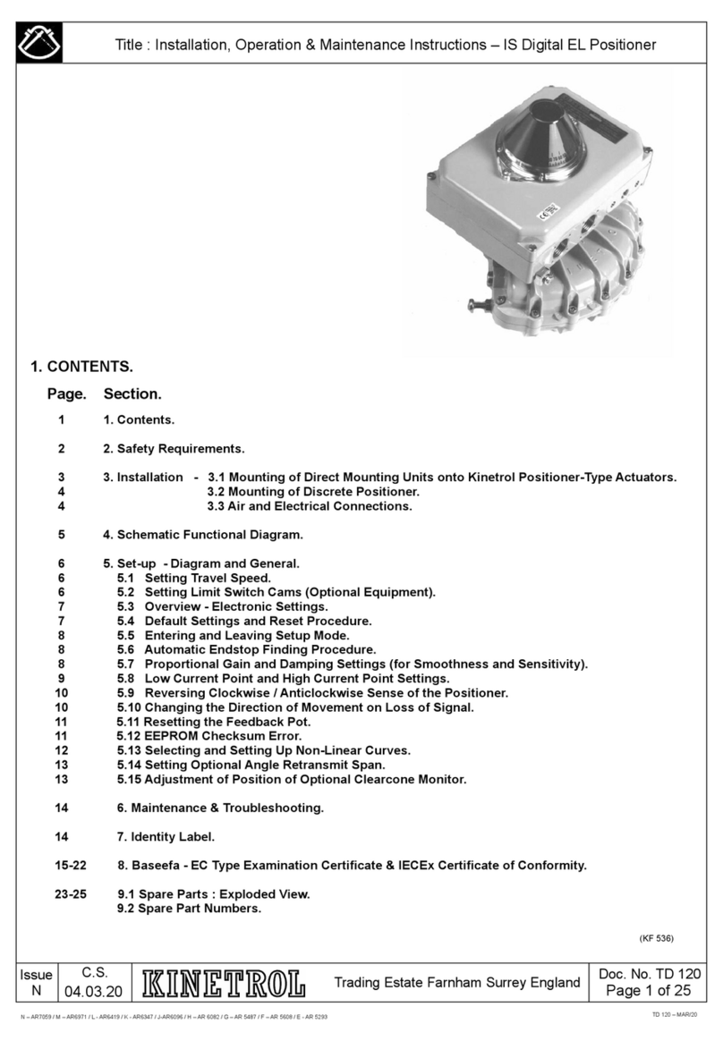 Kinetrol EL Installation, operation & maintenance instructions Kinetrol EL Installation, operation & maintenance instructions