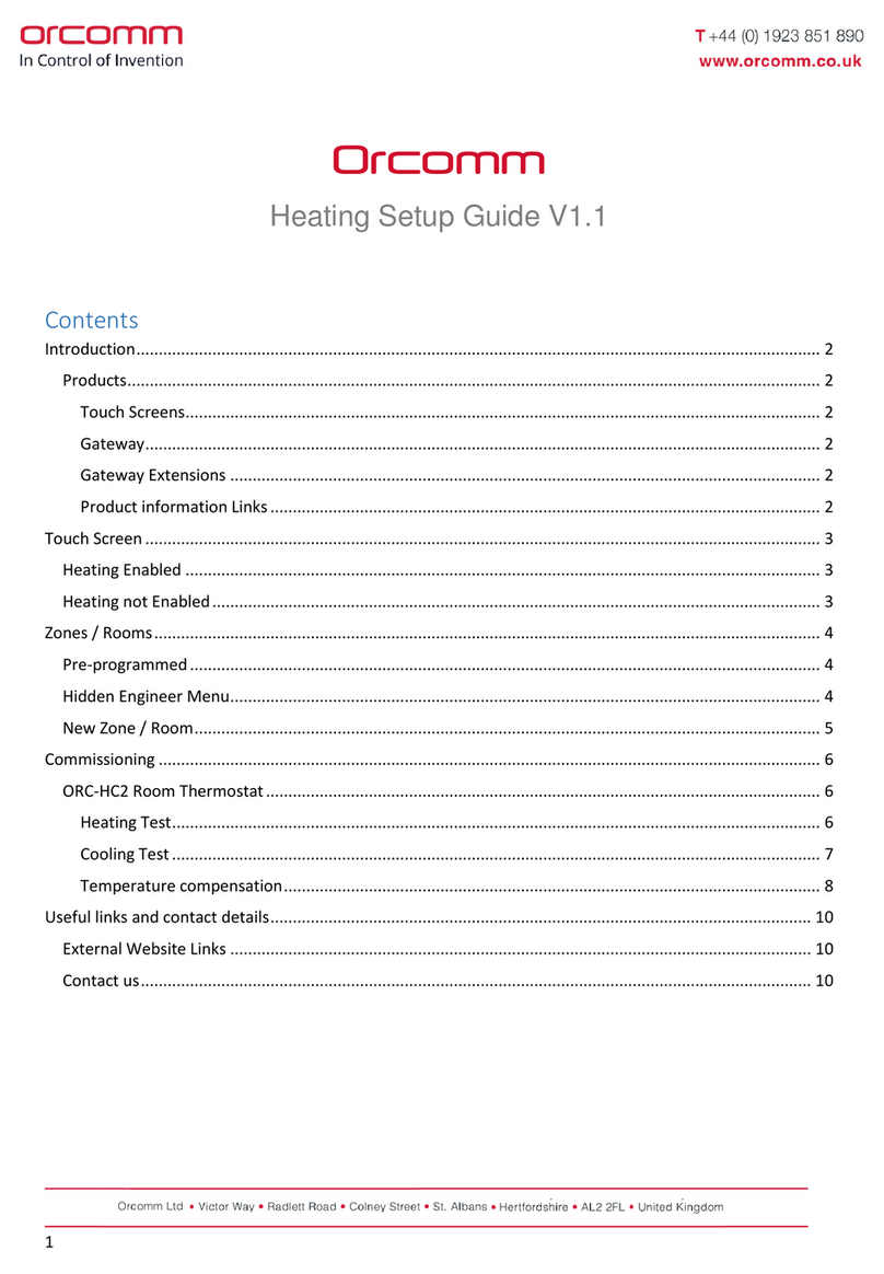 Orcomm ORC-7T-BL-NL Heating Setup Guide