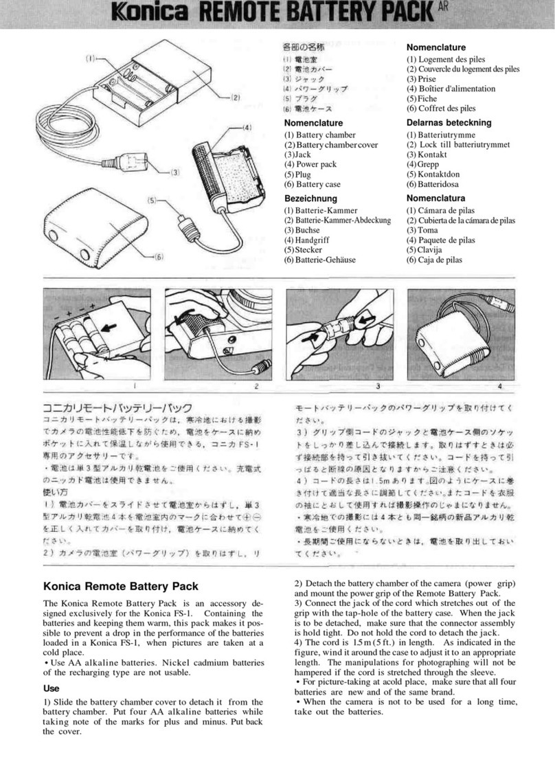 Konishiroku Konica Remote Battery Pack manual