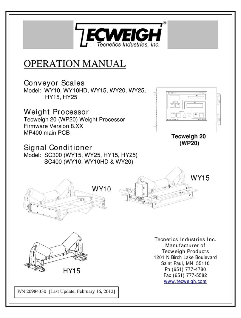 Tecnetics Industries Tecweigh WY10 User manual