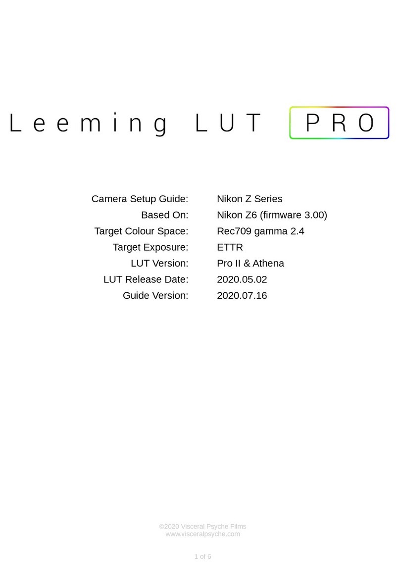 Visceral Psyche Films Leeming LUT Pro User manual