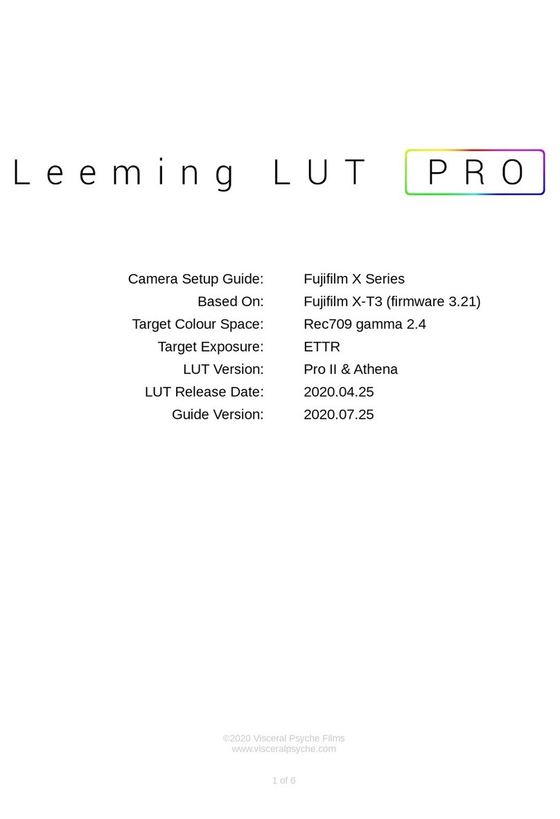 Visceral Psyche Films Leeming LUT Pro User manual