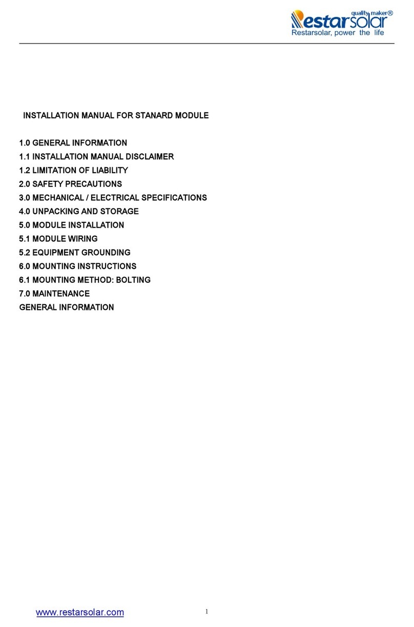 Restar solar RT Series User manual