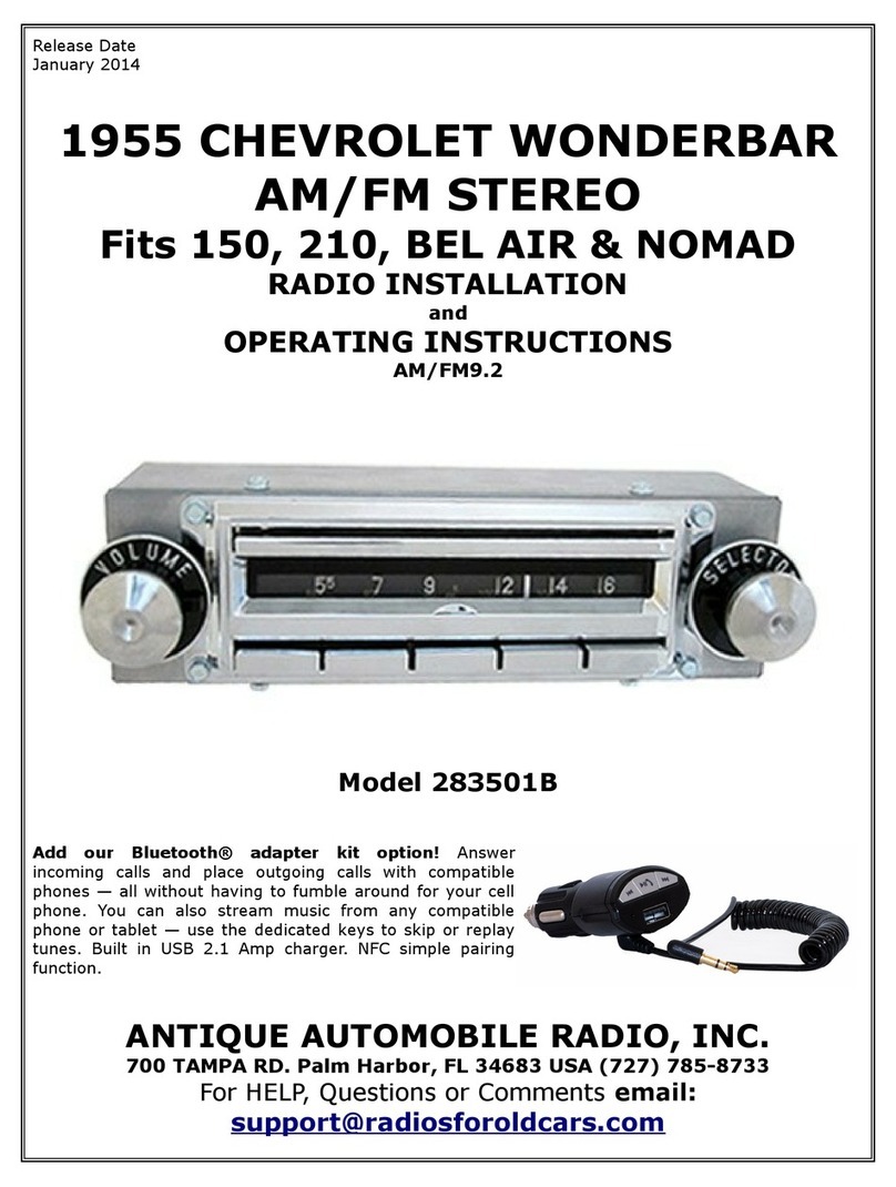 Antique Automobile Radio 283501B Installation and operating instructions