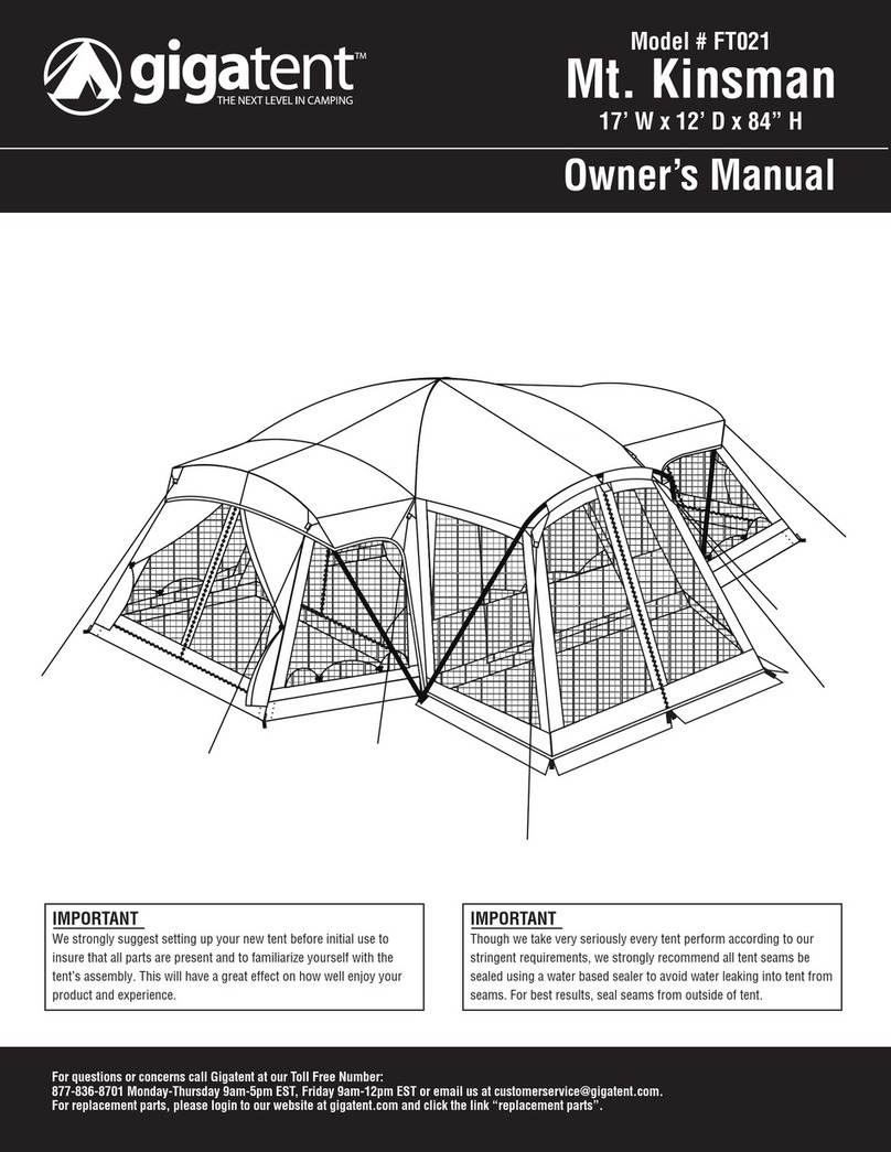 GigaTent Mt. Kinsman FT021 User manual
