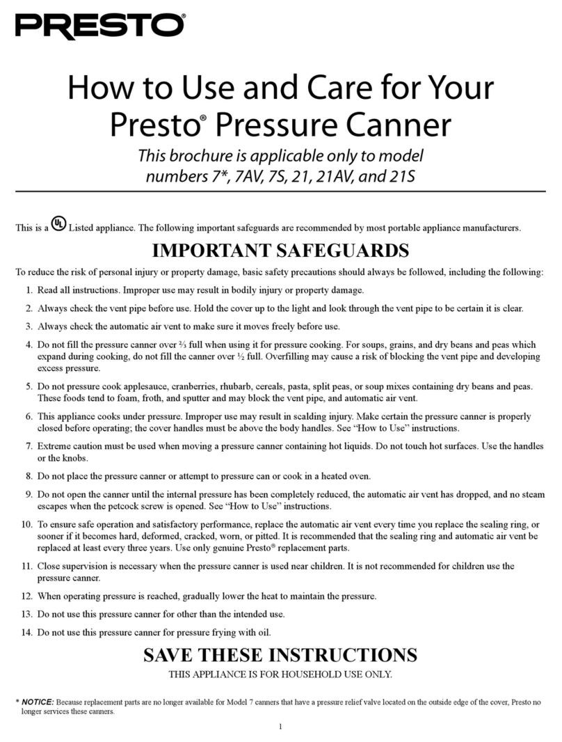 Presto 7 Series How to use and care for