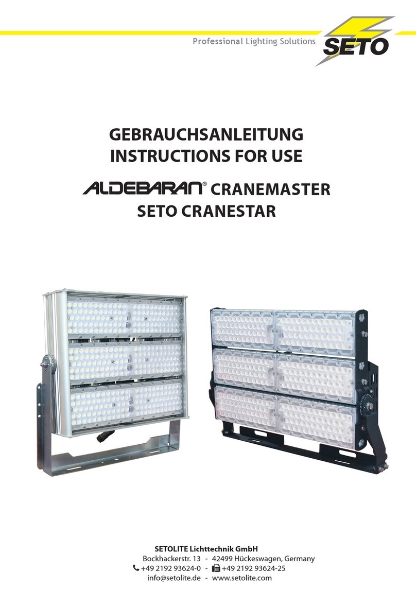 Seto ALDEBARAN CRANEMASTER AC1350 LED Instructions for use Seto ALDEBARAN CRANEMASTER AC1350 LED Instructions for use
