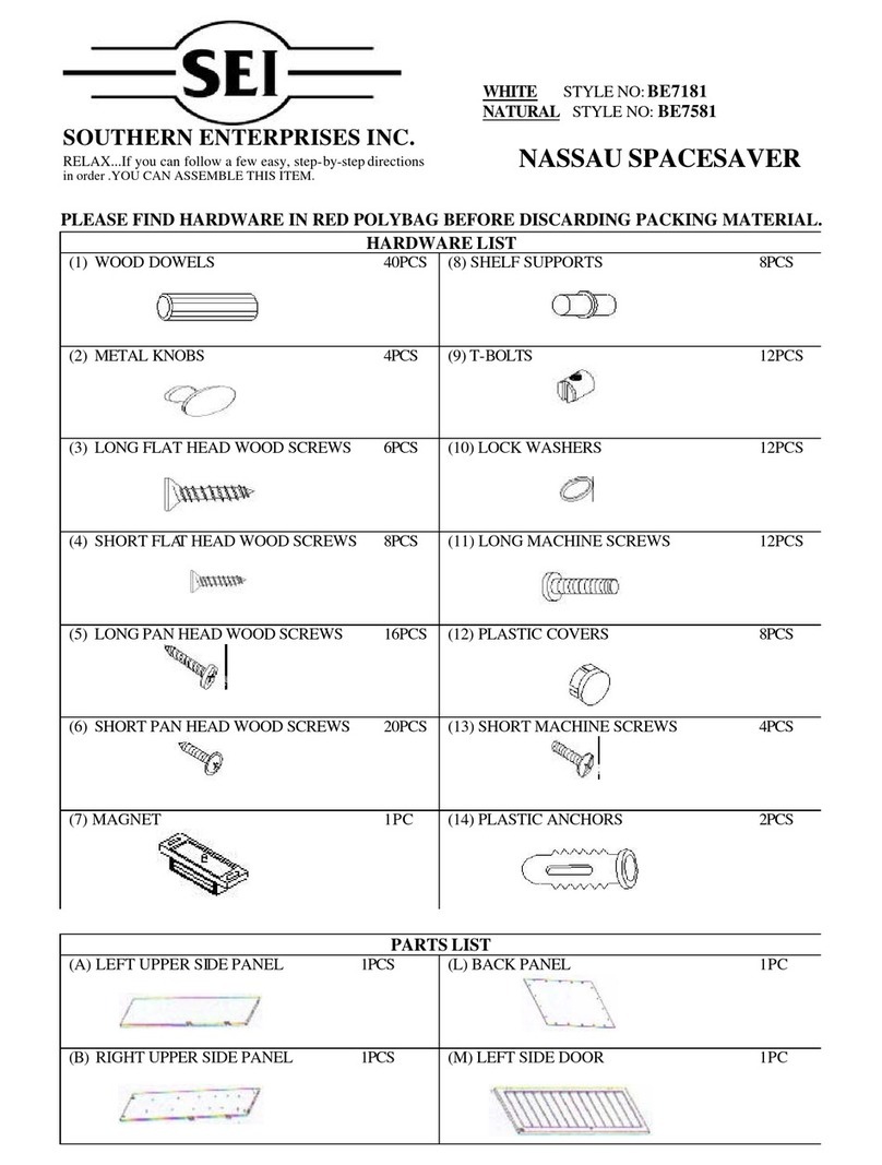 SEI NASSAU SPACESAVER BE7181 manual SEI NASSAU SPACESAVER BE7181 manual