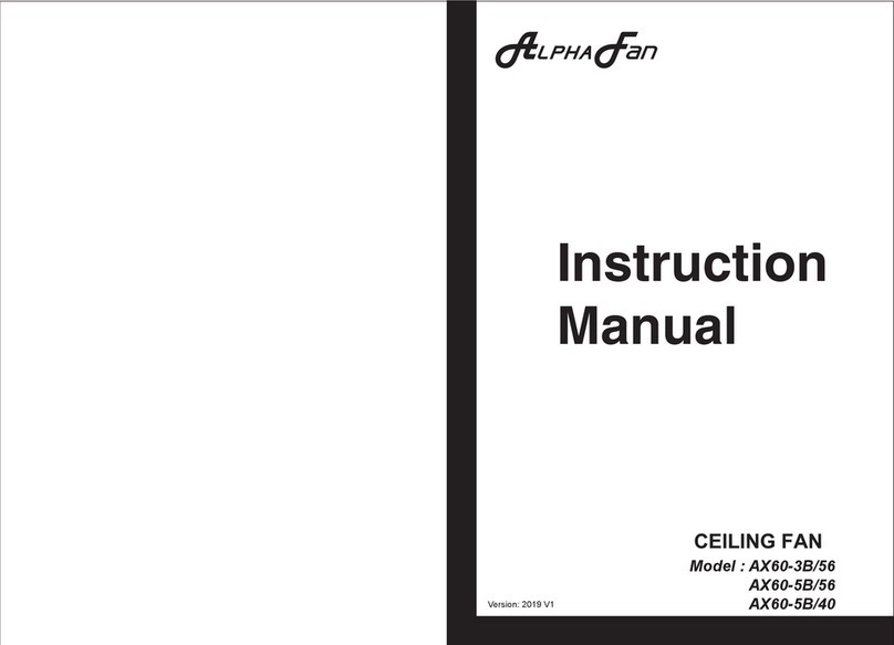 Alpha Fan AX60-3B/56 User manual Alpha Fan AX60-3B/56 User manual