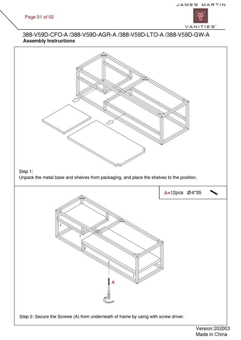 JAMES MARTIN VANITIES 388-V59D-CFO-A Assembly instructions