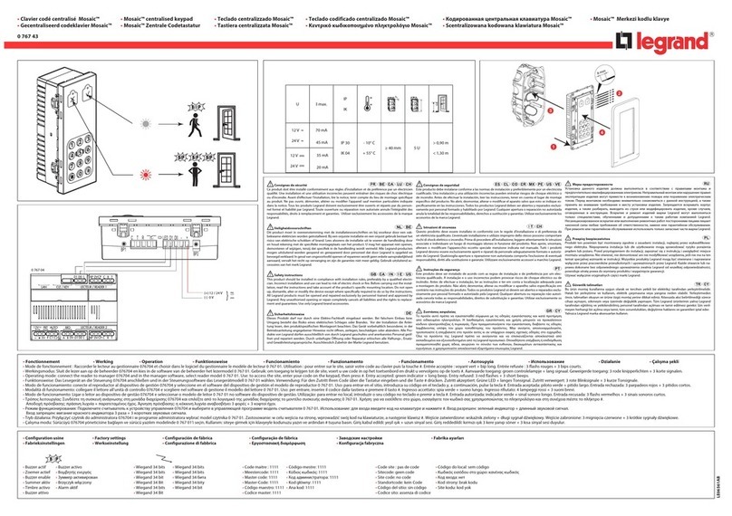 LEGRAND Mosaic quick start guide