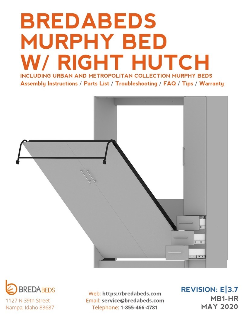 BREDABEDS MURPHY BED W/ RIGHT HUTCH User manual