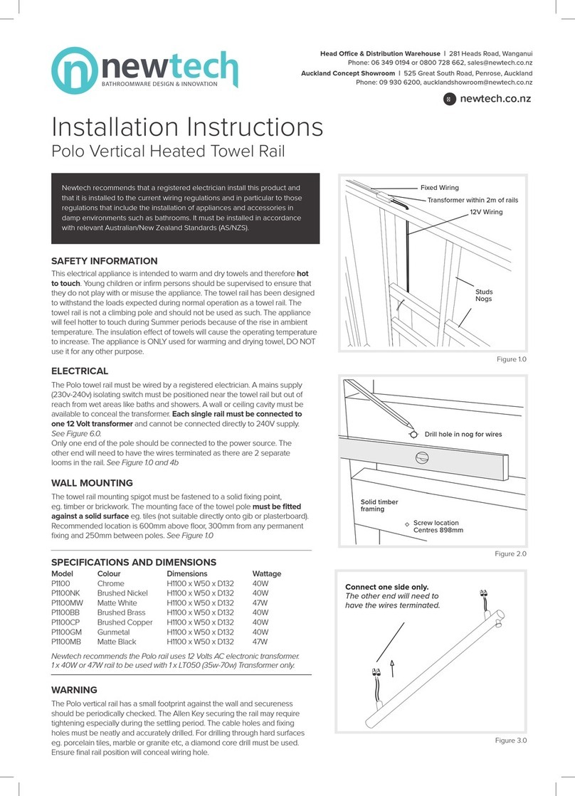 Newtech P1100 installation instructions