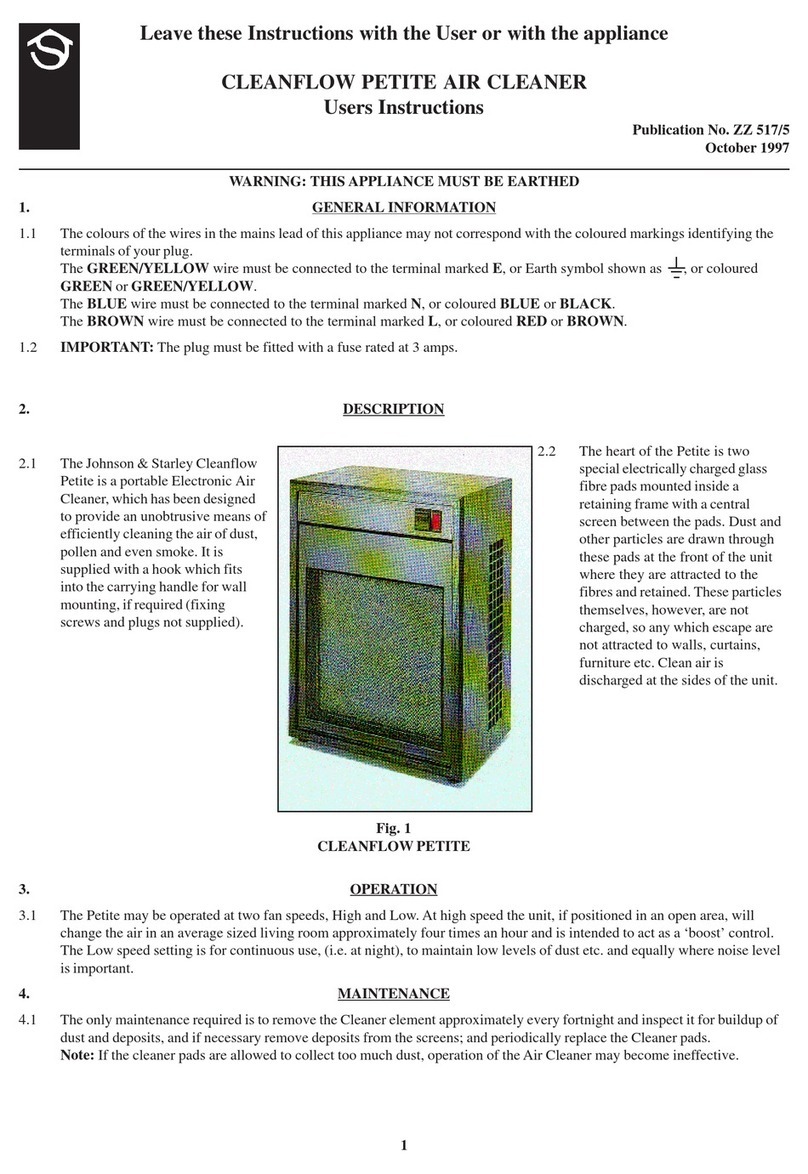 Johnson & Starley CLEANFLOW PETITE User instructions