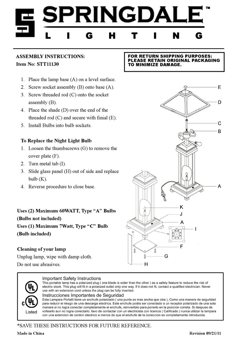 Springdale Lighting STT11130 Assembly instructions