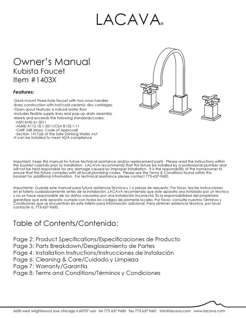 Lacava Kubista 1403X User manual