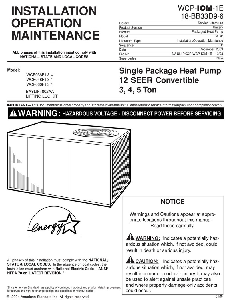 Trane WCP-IOM-1E Owner's manual