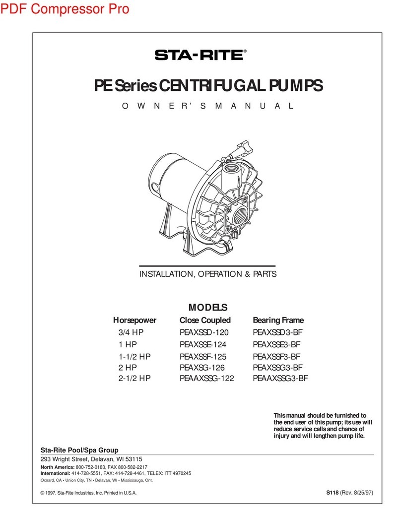 STA-RITE PE Series owner's manual