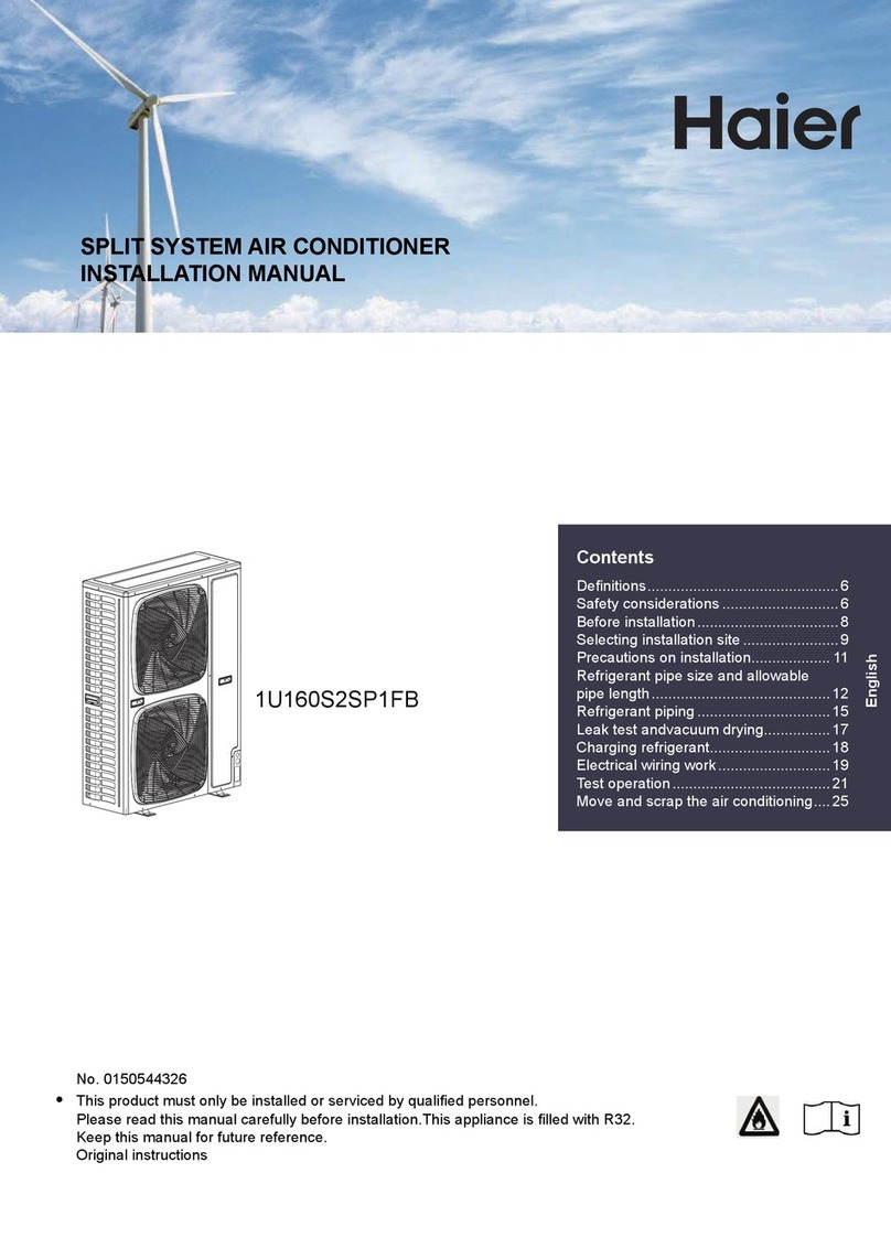 Haier 1U160S2SP1FB User manual