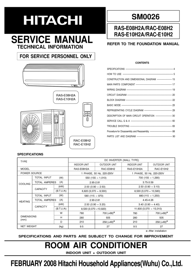 Hitachi RAS-E08H2A User manual