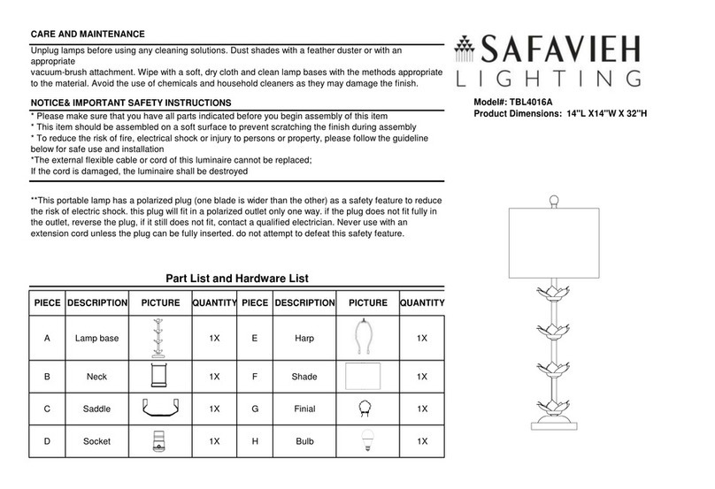 Safavieh Lighting TBL4016A User manual