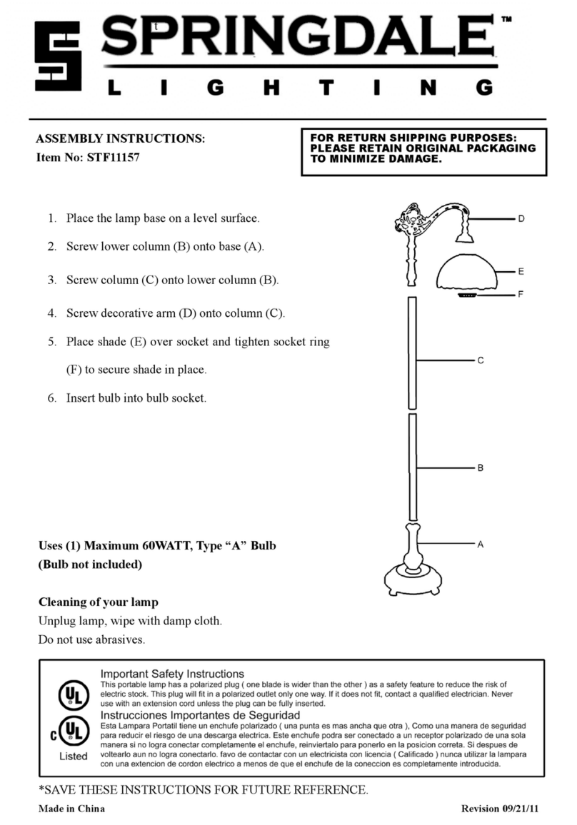 Springdale Lighting STF11157 User manual Springdale Lighting STF11157 User manual