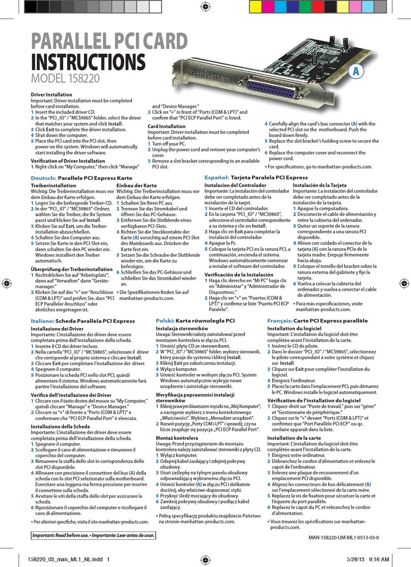 Manhattan 158220 User manual