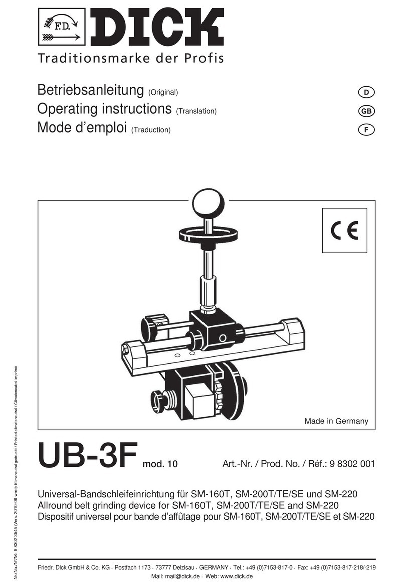 Dick UB-3F operating instructions