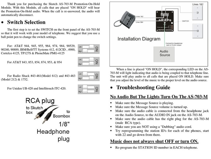 SKUTCH AS-703-M quick start guide